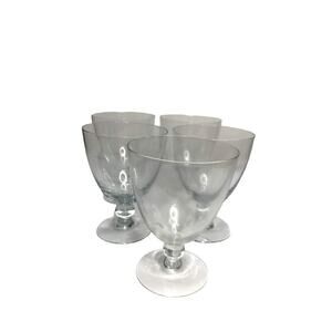 Set of 5‎ Clear Crystal Glasses Unknown Design